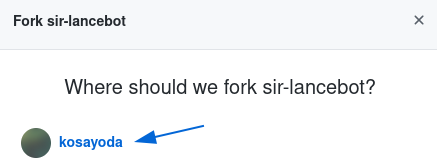 Github Fork to User